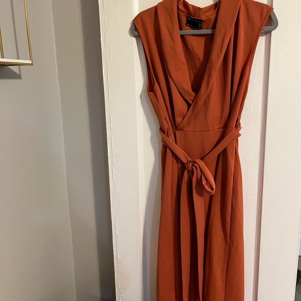 ASOS Curve Rust Orange Midi Dress